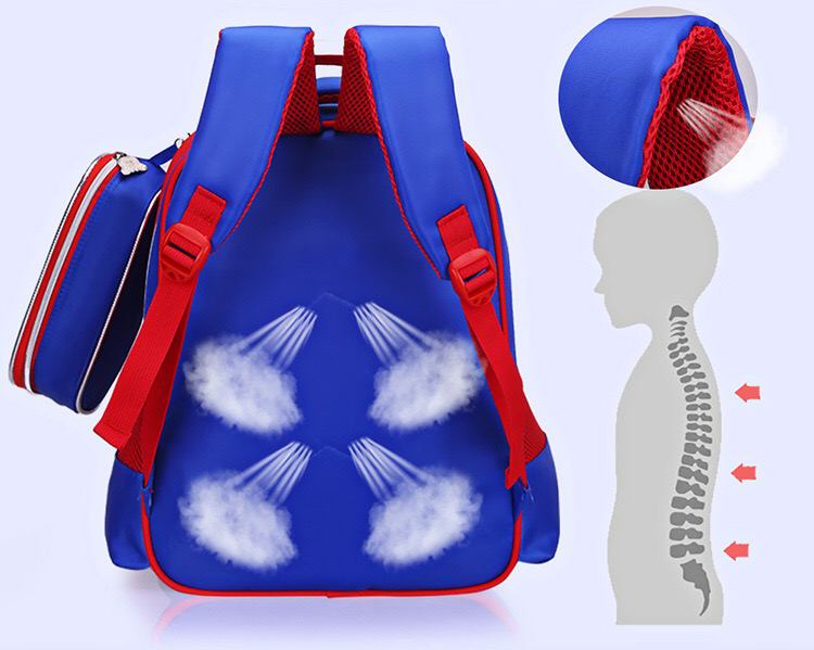 Lado trasero del conjunto de bolsas de la escuela 3D