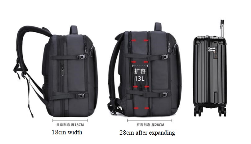 Mochila de viaje de negocios ampliada