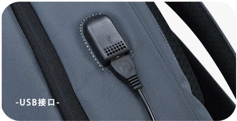 Mochila de computadora multifuncional con puerto de carga USB