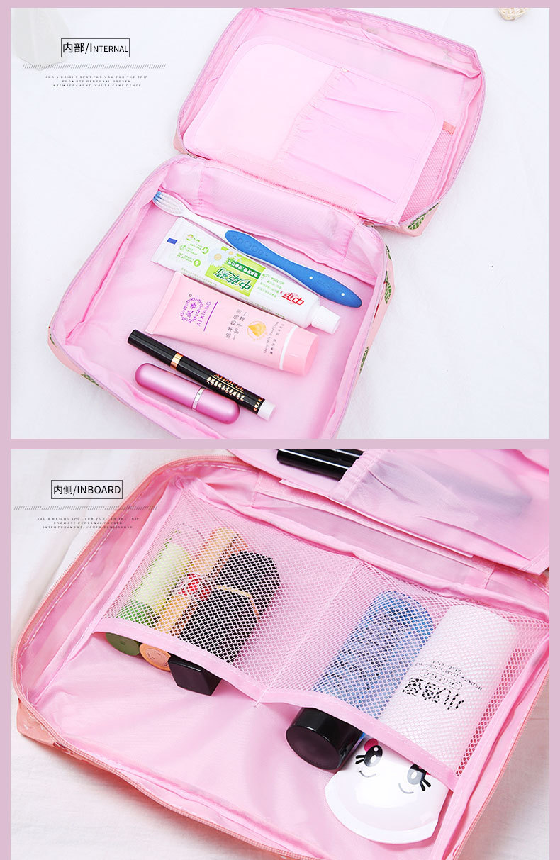 Show de producto de la bolsa de almacenamiento cosm&eacute;tico de viajes de mujeres