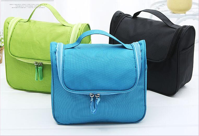 Organizador de bolsa de maquillaje de viaje impermeable para mujer con gancho para colgar