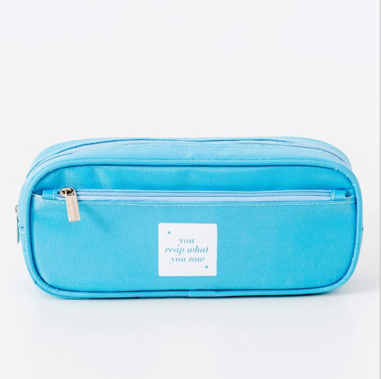 SkyBlue de caja de lienzo de dos capas para estudiante