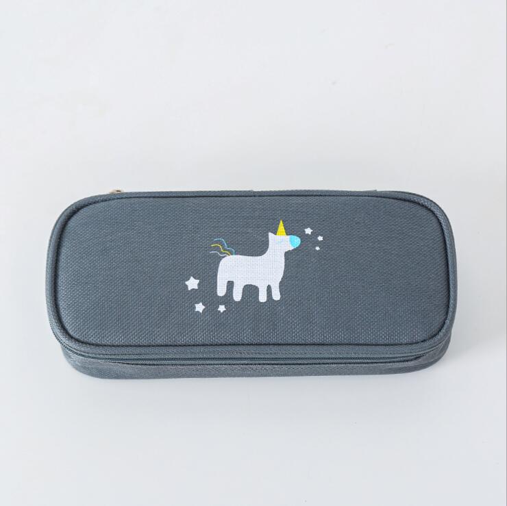 Caja de l&aacute;piz de pluma de papeler&iacute;a de gris del estudiante para ni&ntilde;a