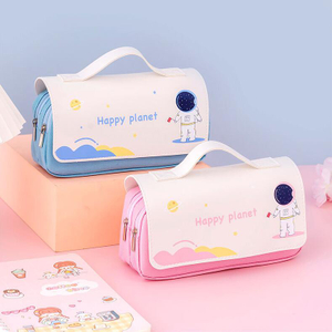 Bolsa de lápices organizadora de papelería para estudiantes de lona portátil