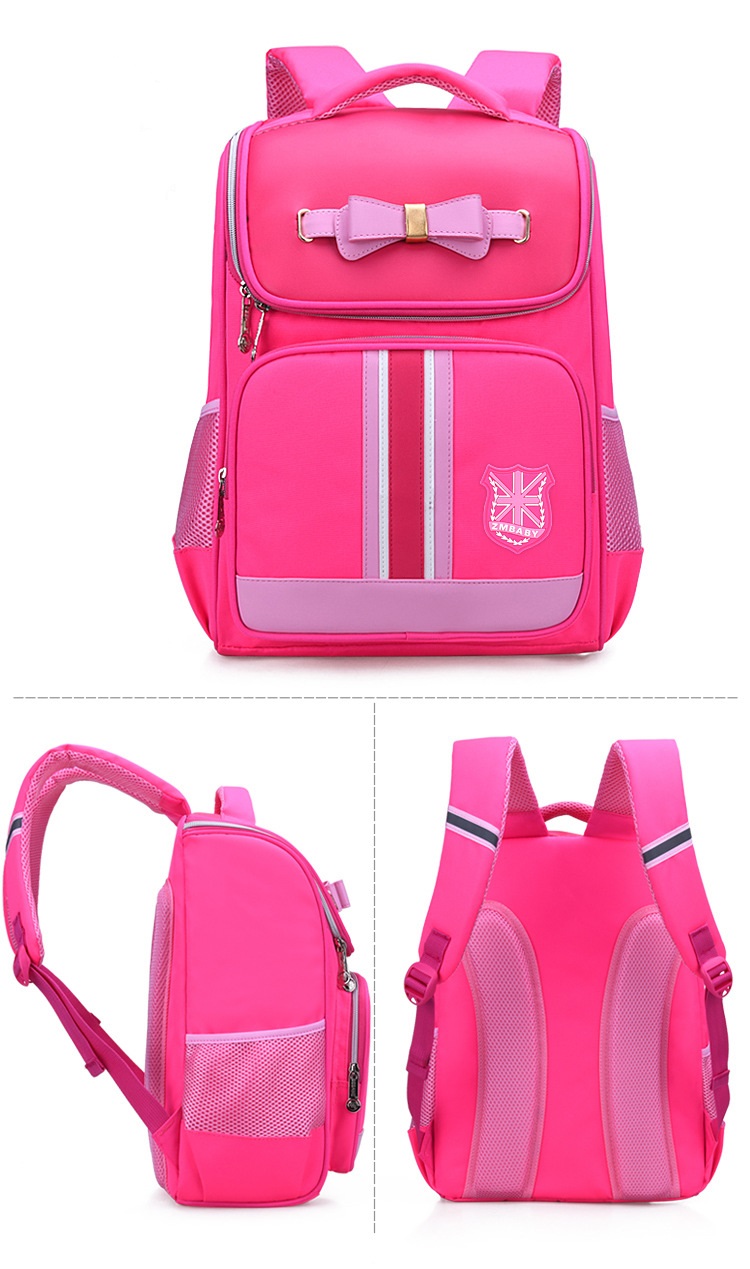 Color rosa de la bolsa de libros de las muchachas de la moda