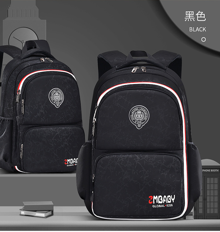 Black of Multifuncional Kids School Bag Backpack para la escuela primaria