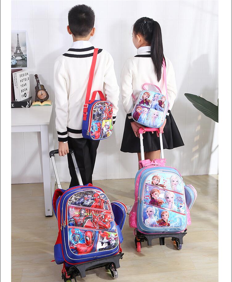 3pcs 3D Trolley School Mochila Set para ni&ntilde;os