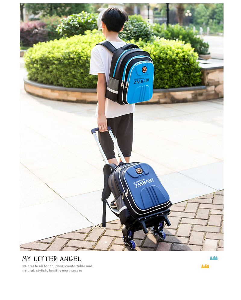 Mensaje de modelo de la bolsa de la escuela con ruedas del alumno 3