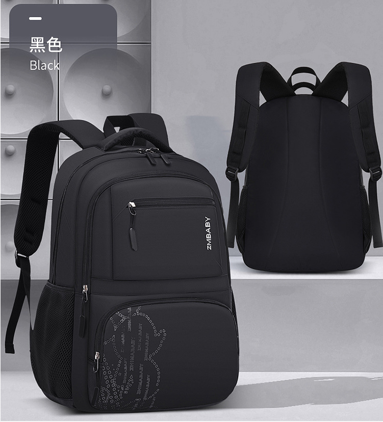 Mochila de estudiante a prueba de agua negro