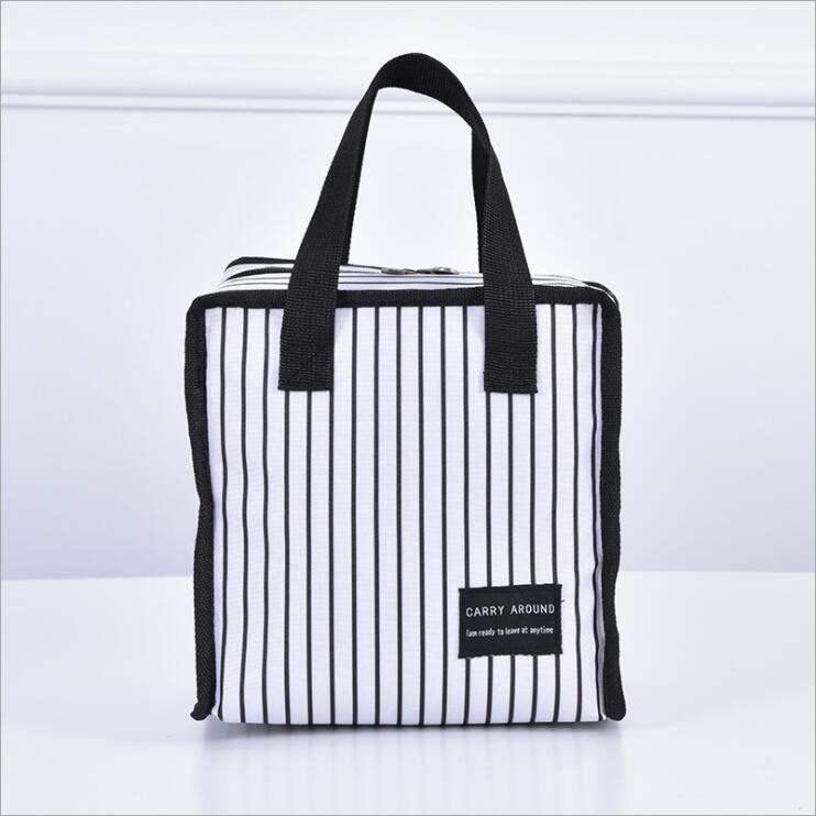 Bolsa de almuerzo con aislamiento t&eacute;rmico de poli&eacute;ster port&aacute;til blanco