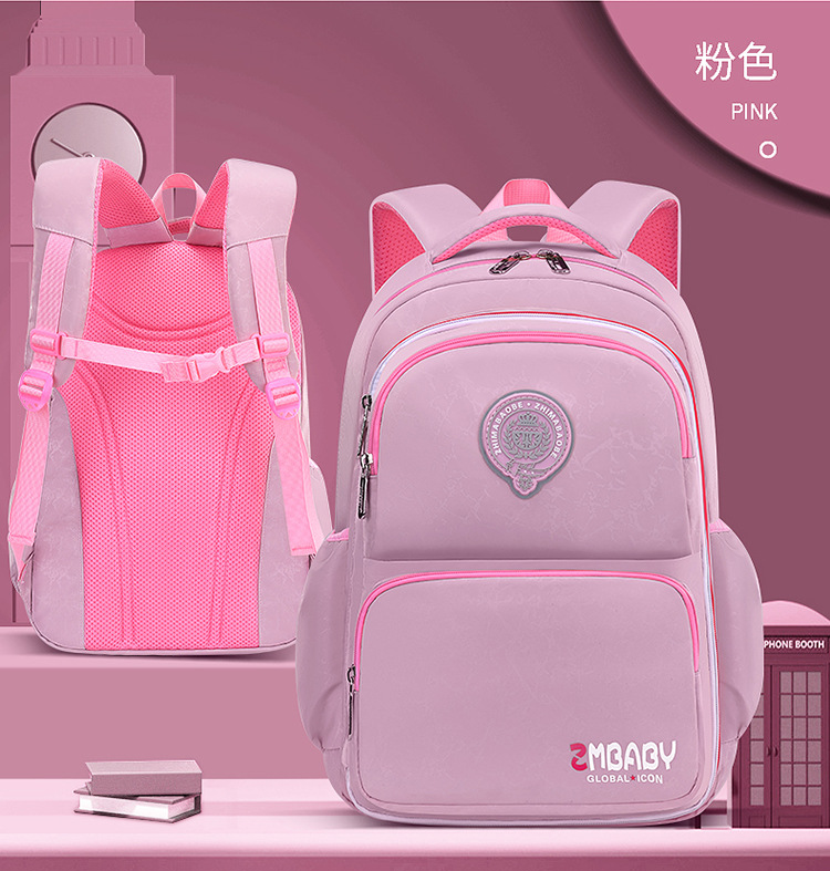 Rosa de mochila de bolsa de escuela multifuncional para ni&ntilde;os para la escuela primaria