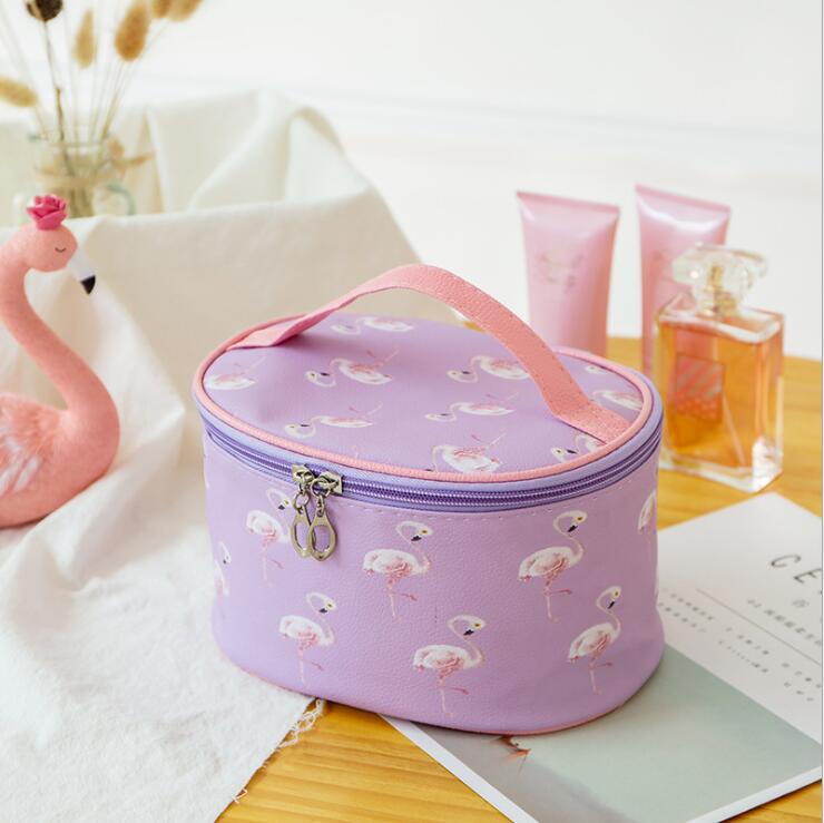 PURPLE Girls PU Caja de cosm&eacute;tica Bolsa de aseo Organizador