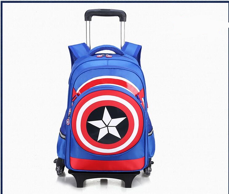 Sky Blue Rolling School Bag