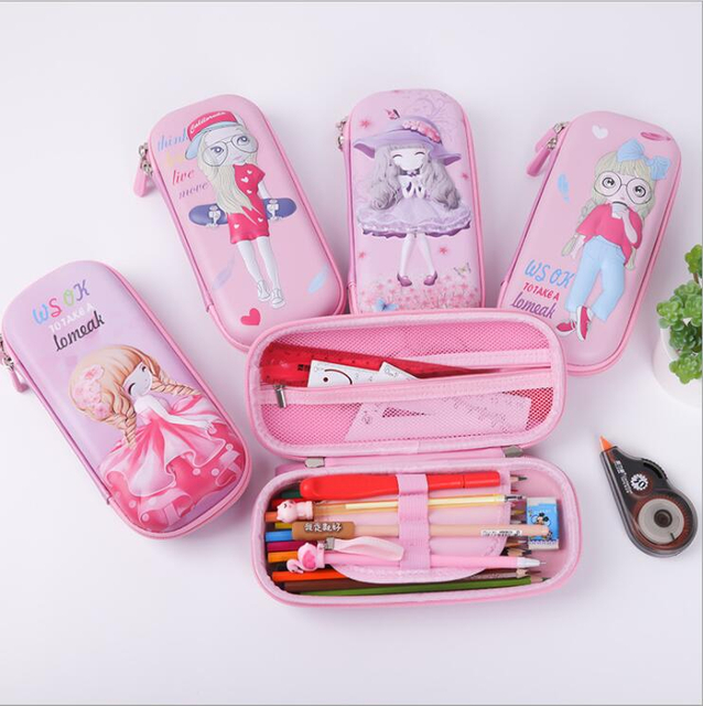 Caja de pluma de dibujos animados 3D EVA personalizada para estudiante