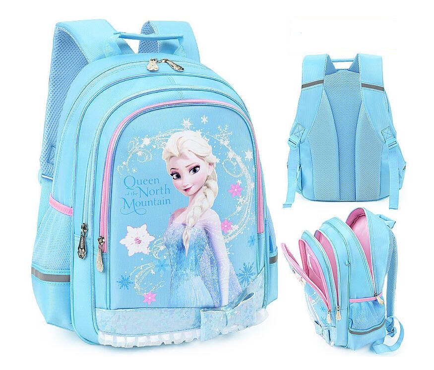 Mochila de la bolsa de escuelas congeladas del azul de Disney para chicas