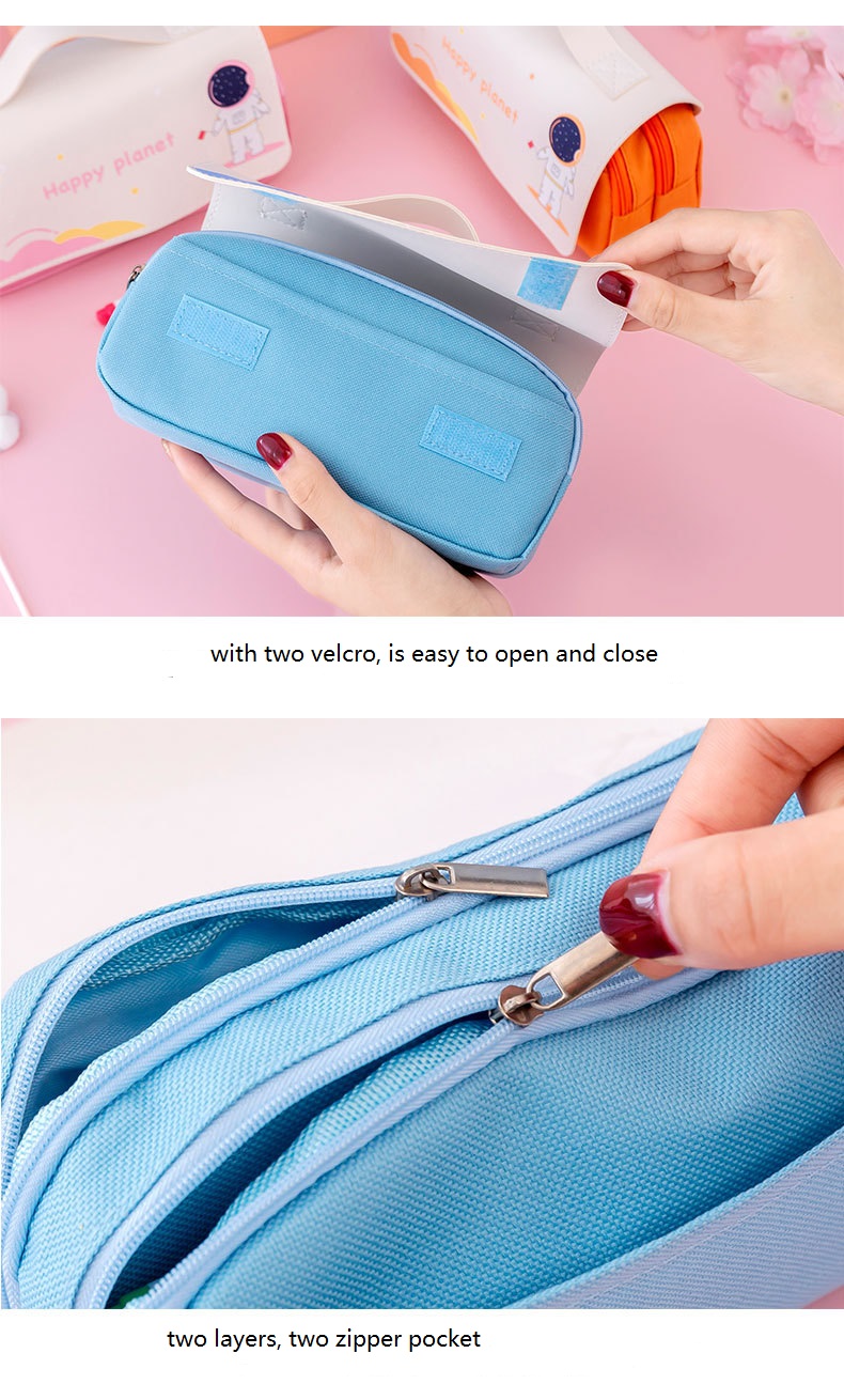 Dos capas de bolsa de l&aacute;piz.