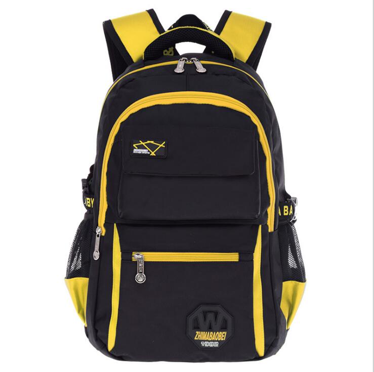 Mochila de bolsa de la escuela de adolescente amarillo para la escuela secundaria