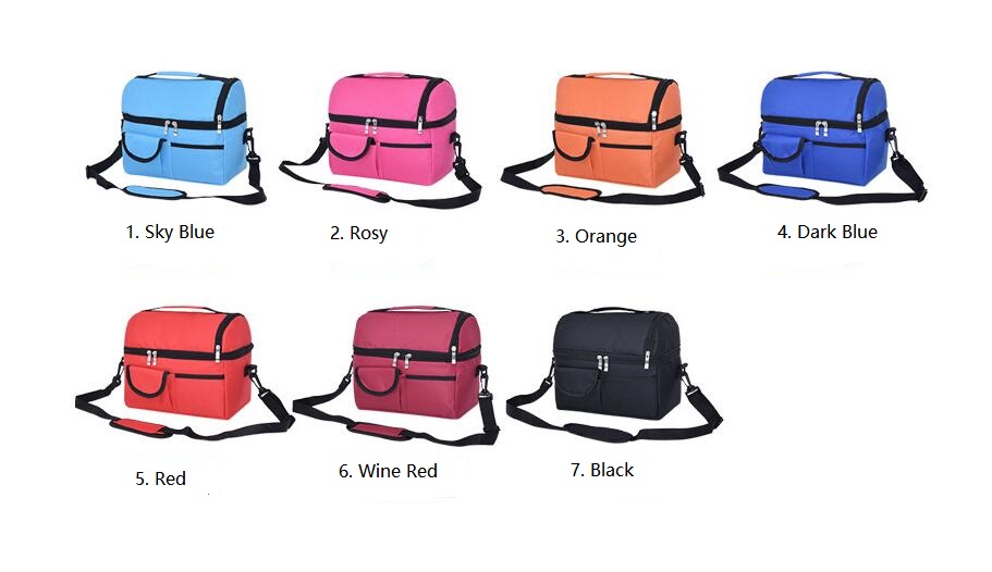 Colores de bolsa de almuerzo t&eacute;rmico.