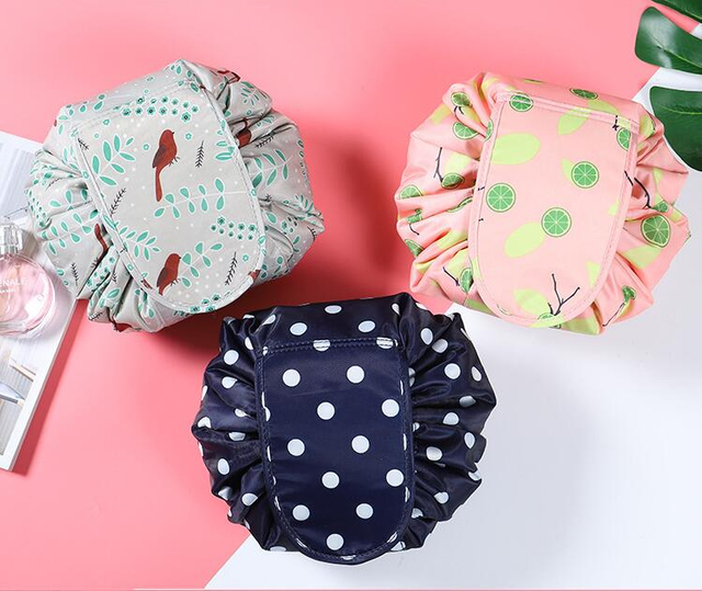 Bolsa de almacenamiento de cosméticos con cordón de moda para niñas