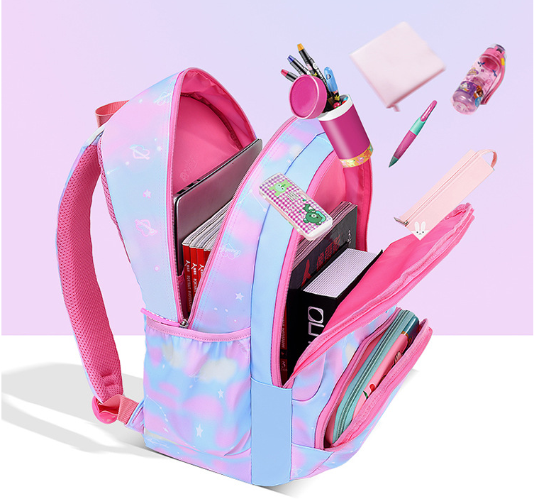 Mochila ligera de color degradado para niñas de secundaria