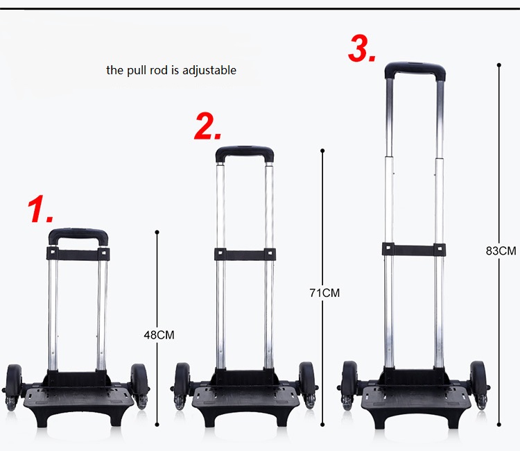 Muestra enrollable de la bolsa de la escuela rodante