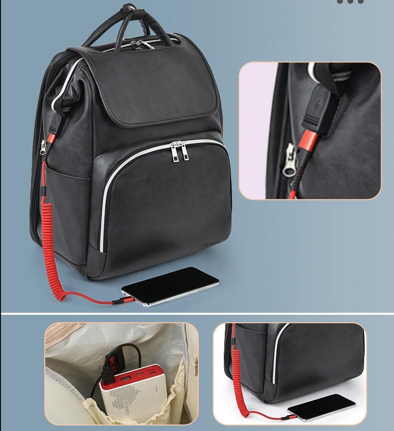 Mochila de la bolsa de mam&aacute; con puerto de carga USB