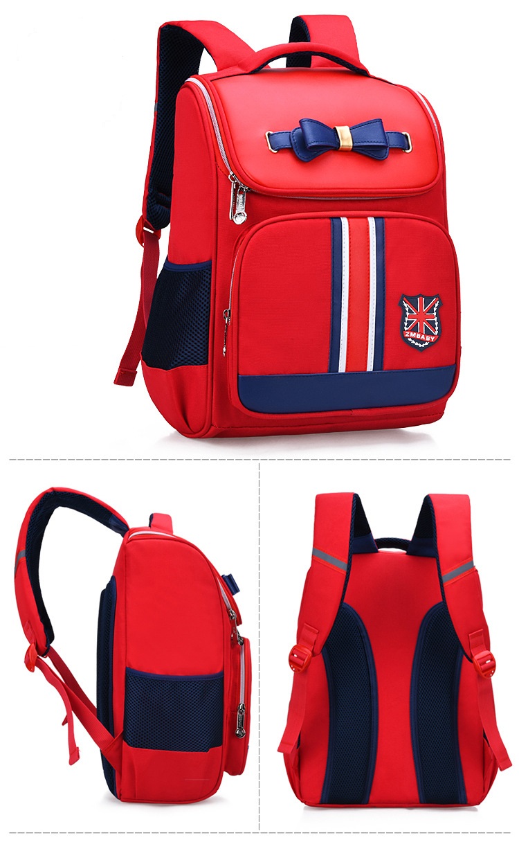 Color rojo de la bolsa de libros de las muchachas de la moda