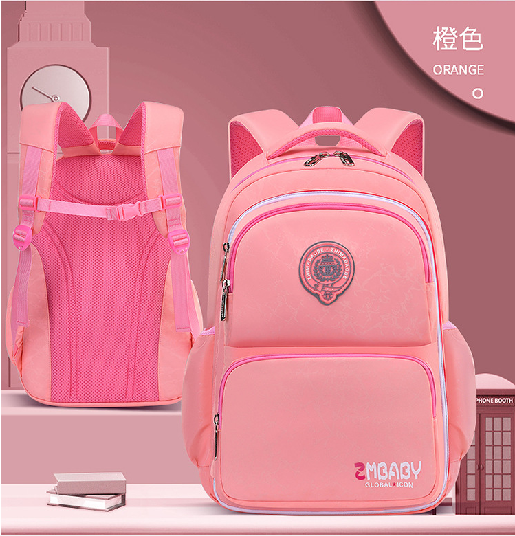 Luz naranja de mochila de bolsa de escuela multifuncional para ni&ntilde;os para la escuela primaria