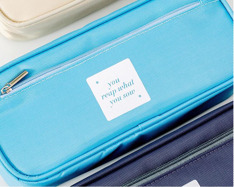 Logo personalizado Dos capas Caja de l&aacute;pices de lona para estudiante