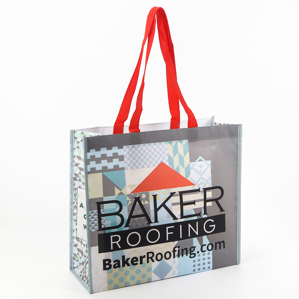 Bolso de compras no tejido laminado reciclado personalizado promocional