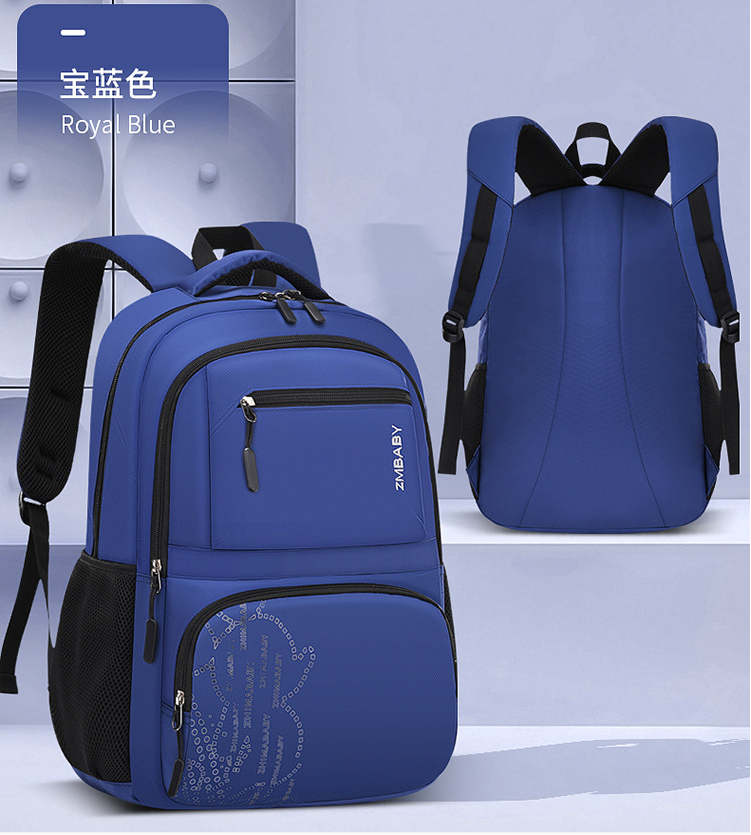 Mochila de estudiante a prueba de agua azul