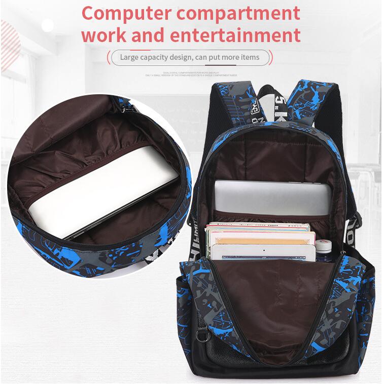 Gran capacidad de 3 piezas de mochila.