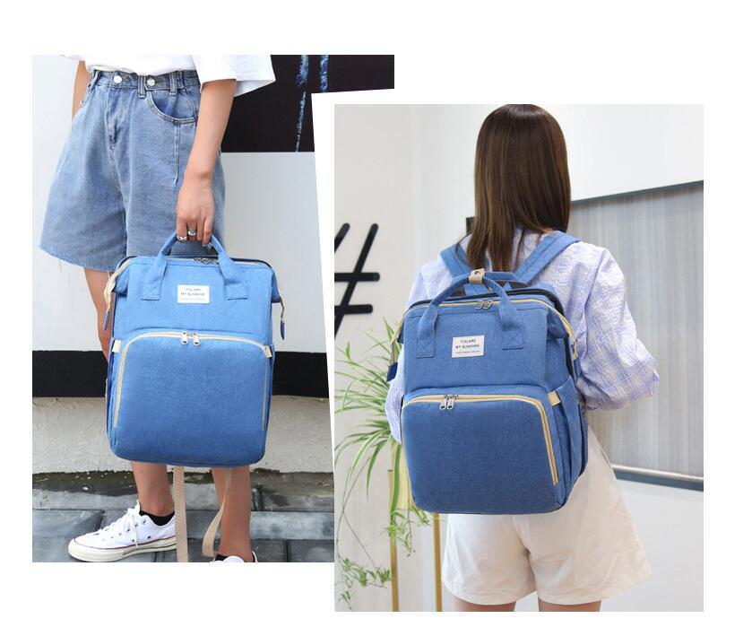 Mochila de pa&ntilde;ales de beb&eacute; azul