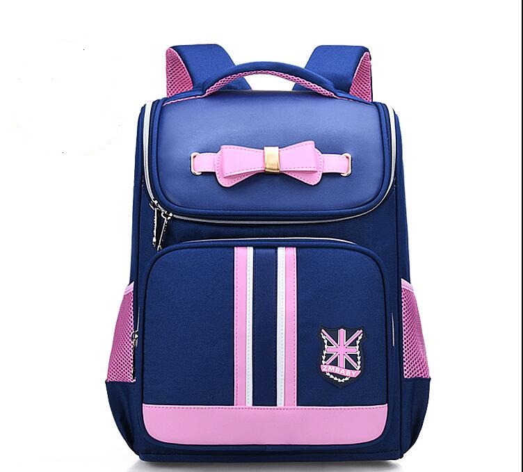 Color azul de la bolsa de libros de las muchachas de la moda