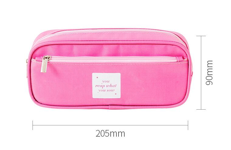 Tama&ntilde;o de la bolsa de papeler&iacute;a de la caja de l&aacute;pices de la lona de dos capas