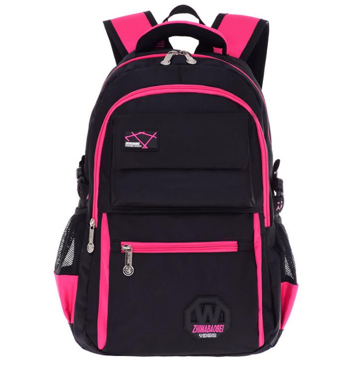 Mochila de bolsa de escuelas de adolescente rosado para la escuela secundaria