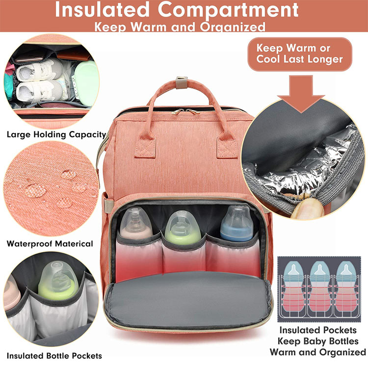 Mochila de pa&ntilde;ales beb&eacute; con bolsillo aislado