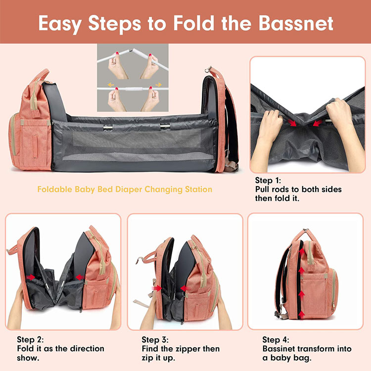 Mochila de pa&ntilde;ales de beb&eacute; plegable