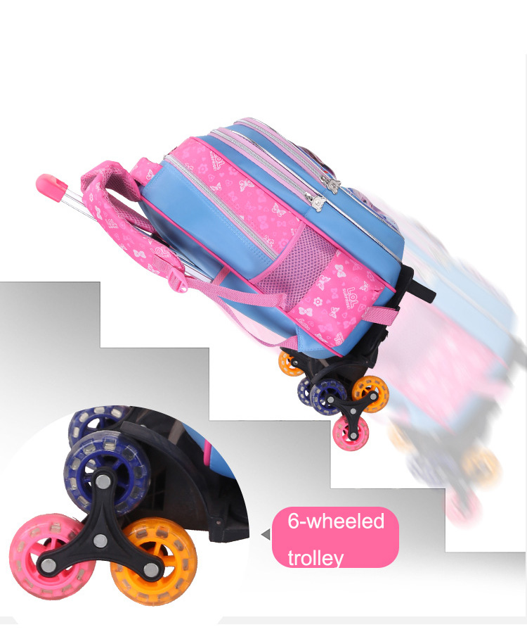 Conjunto de mochila escolar de 6 ruedas Trolley