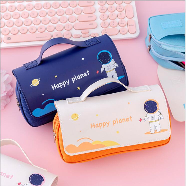 Bolsa de lápices organizadora de papelería para estudiantes de lona portátil