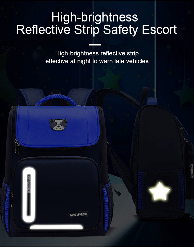 Bolsa de la escuela para ni&ntilde;os con tira reflectante