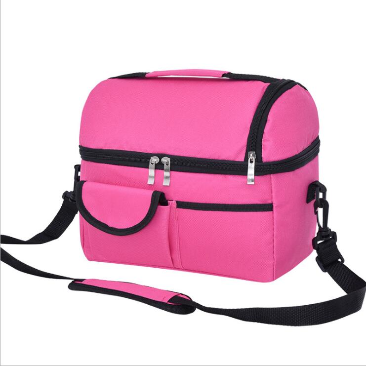 Bolso de almuerzo t&eacute;rmico rojo rosa