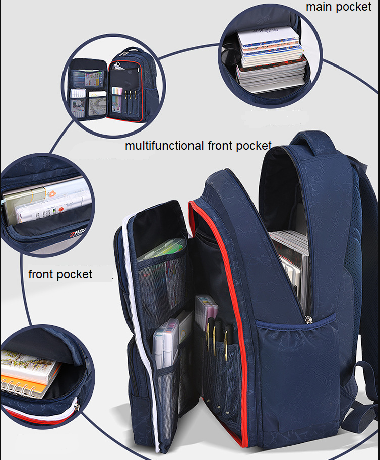 Estructura de la mochila de la bolsa de la escuela de ni&ntilde;os multifuncional para la escuela primaria