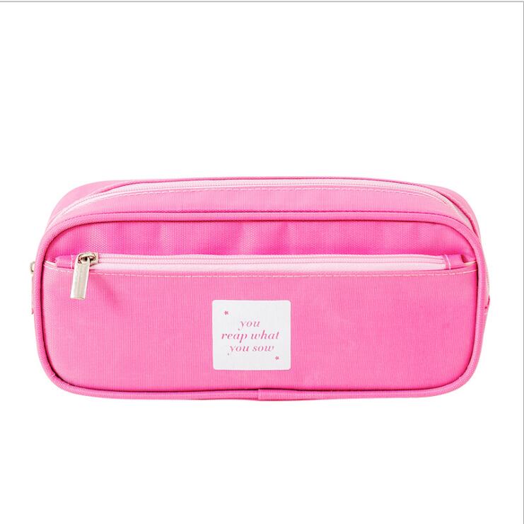 Rosa de dos capas Caja de lienzo Bolso de papeler&iacute;a para estudiante