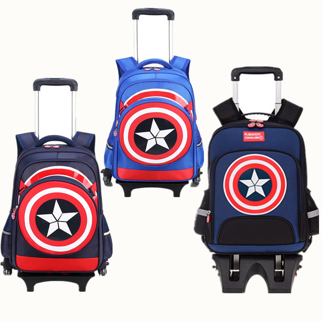 Venta al por mayor Mochila escolar para niños con ruedas para niños