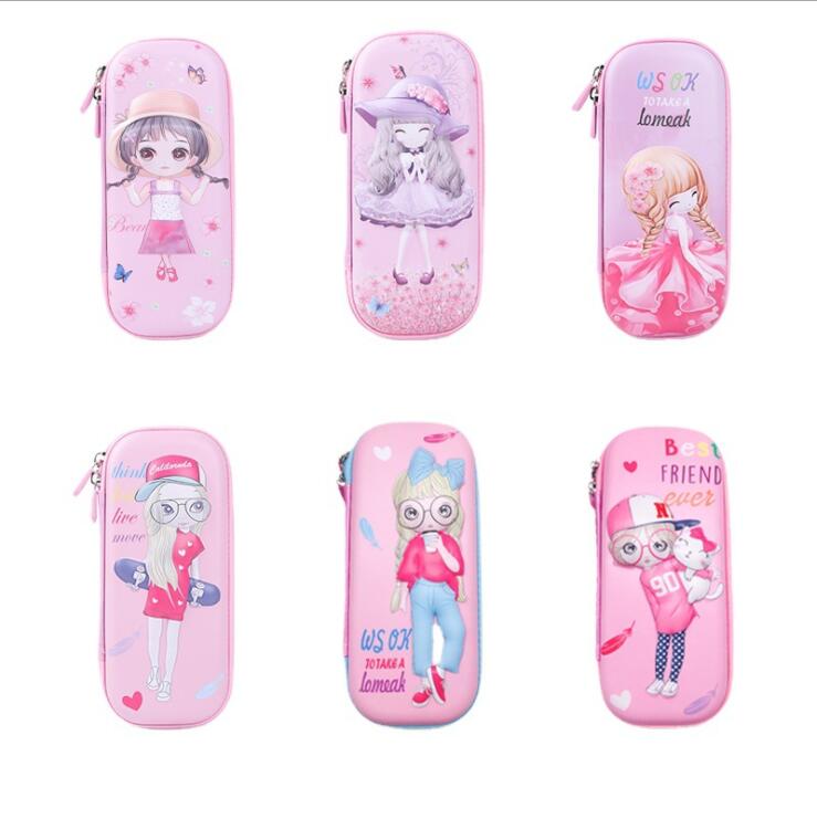 Caja de pluma de dibujos animados EVA 3D para ni&ntilde;as