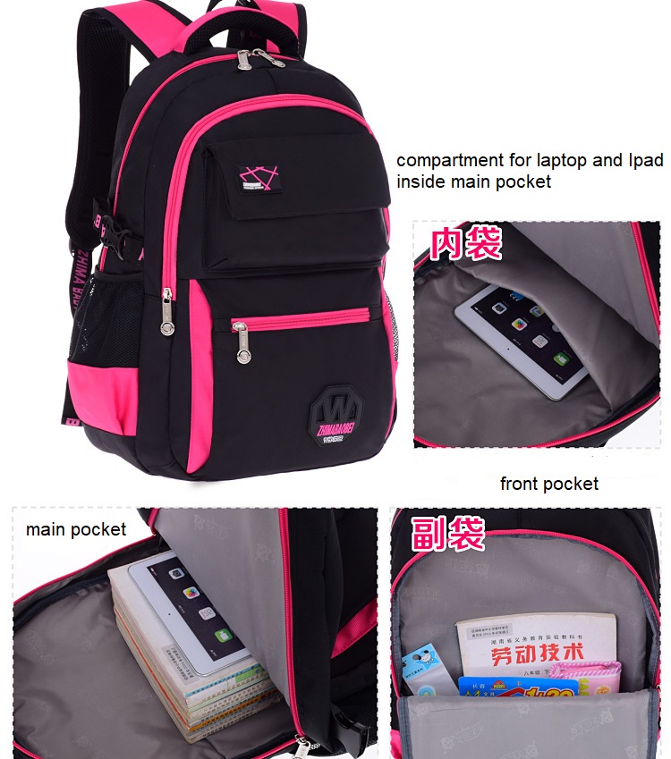 Forro de la mochila de la bolsa de la escuela adolescente para la escuela secundaria