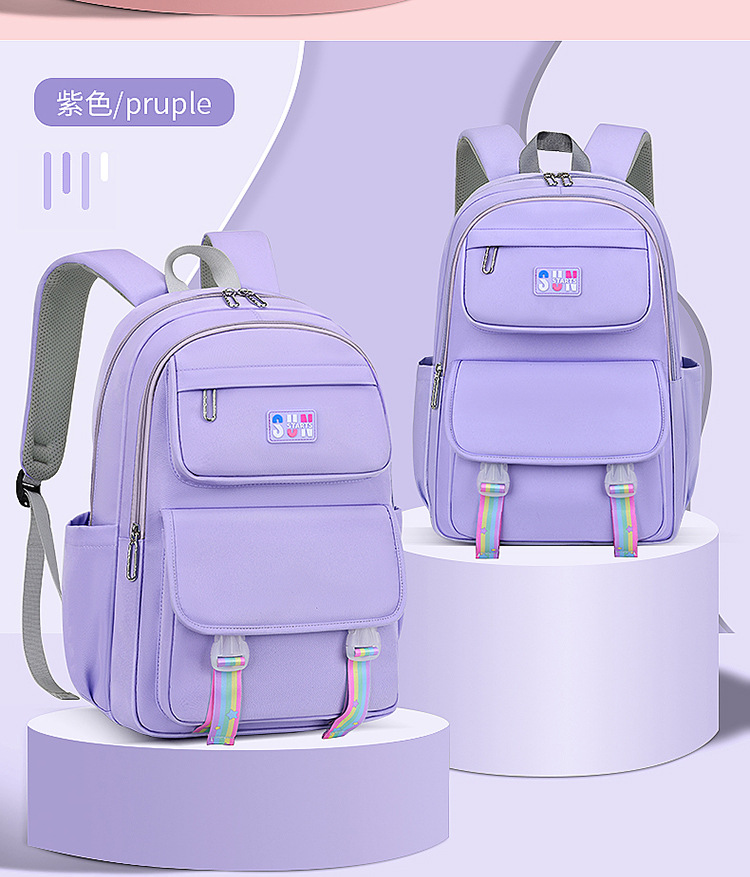 Color p&uacute;rpura de la mochila de ocio para la escuela de chicas para la escuela secundaria
