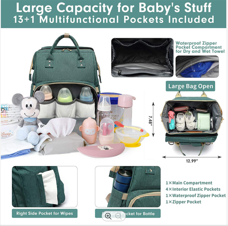 Bolsa de pa&ntilde;al de beb&eacute; de gran capacidad