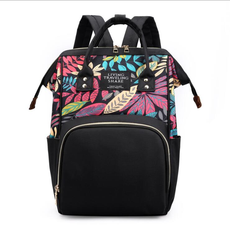 Moda multifunción bebé mochila bolsa de pañales para mamá saliente